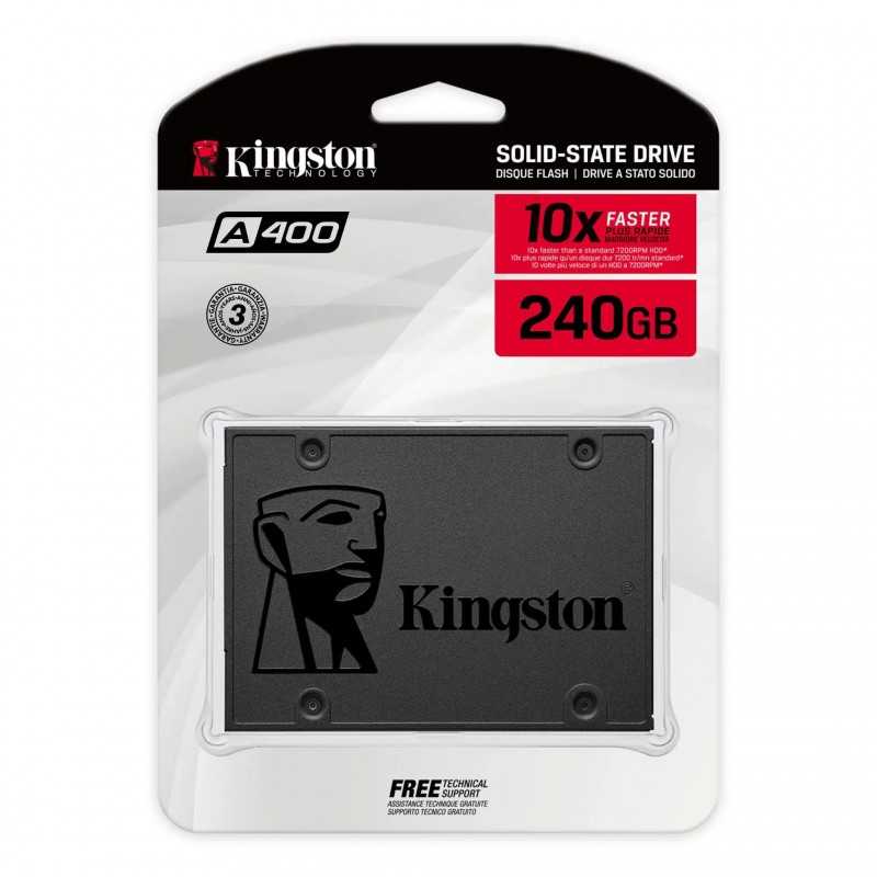 Disque Dur SSD 240Go Kingston A400 SATA 3 2.5" Interne Disque Dur Kingston SSD 240 Original SATA III 10X Faster