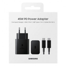 Chargeur Samsung Original ultra-rapide 45W USB-C Type-C avec câble