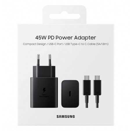 Chargeur Samsung Original ultra-rapide 45W USB-C Type-C avec câble