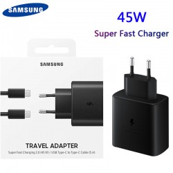 Chargeur Samsung Original ultra-rapide 45W USB-C Type-C avec câble