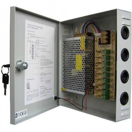 Bloc d'alimentation 12V/5A 9 sorties pour cameras CCTV 9CH