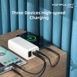 Power bank 10000mAh 20W Mini Smart Power bank Konfulon Fast Charging PD Externe Chargeur Xiaomi, iPhone, Huawei Prix Maroc