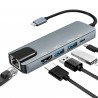 Adaptateur USB-C HDMI 4K / RJ45 Gigabit / USB 3.0 – Hub Type-C 5 en 1 Multiport