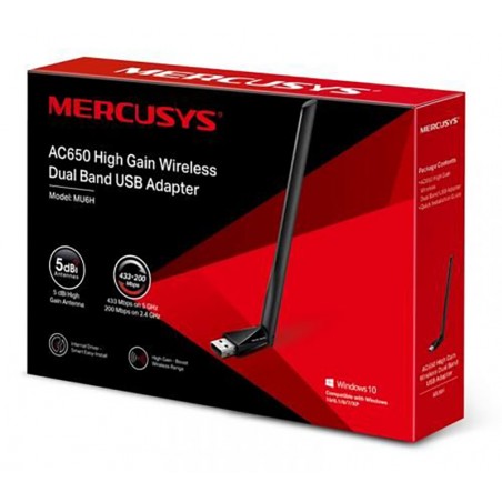 Clé WiFi 5G MERCUSYS AC650 High Gain Wireless Dual Band USB Wi-FI Sans Fil