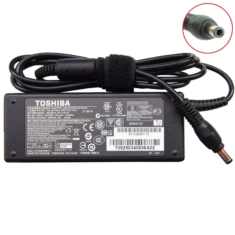 Chargeur Toshiba Adaptateur PC Portable Toshiba 19V 2.37A 45W