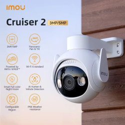 Camera Cruiser 2 5MP WiFi Caméra Extérieure 360º Wifi PTZ détection humains/véhicule Full-color Night Vision Sans Fil Prix Maroc