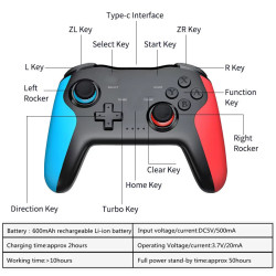 Manette Wireless Controller Game Support Android/IOS/N-Switch/PS3/PC/Smartphone/Android TV Wireless Controller GamePad Universal