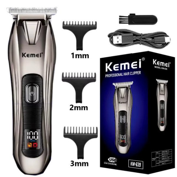 Tondeuse Professionnelle Rechargeable Pour hommes Rasoir Electrique Pour Barbe et Cheveux - Kemei KM-639