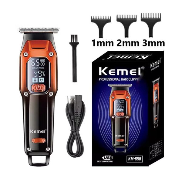 Tondeuse Professionnelle Rechargeable Pour hommes Rasoir Electrique Pour Cheveux, moustache, Barbe  - Kemei KM-658
