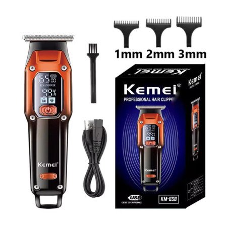 Tondeuse Professionnelle Rechargeable Pour hommes Rasoir Electrique Pour Cheveux, moustache, Barbe  - Kemei KM-658