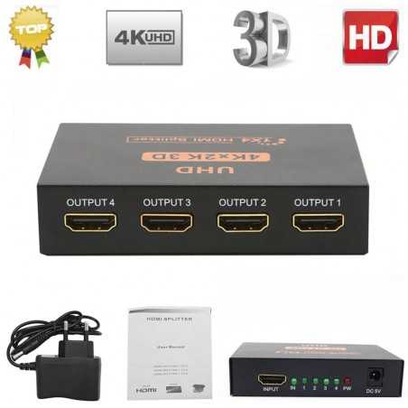 Splitter HDMI 1x4  FULL UHD 1080p 4K 2k 3D  Video HDMI