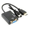 Adaptateur Cable HDMI Vers/To VGA 1080P HD Avec Audio Convertisseur HDMI à VGA Haute Qualité