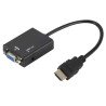 Adaptateur Cable HDMI Vers/To VGA 1080P HD Avec Audio Convertisseur HDMI à VGA Haute Qualité