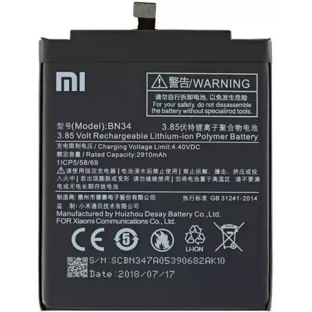 Batterie Xiaomi Mi 5A / Redmi 5A BN34 3000mAh Original Quality