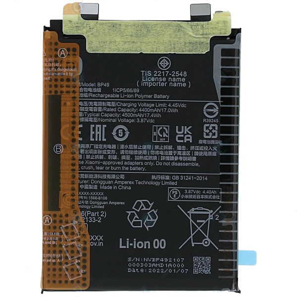 Batterie Xiaomi Poco F4 5G Redmi K40S BP49 4500mAh Original Quality