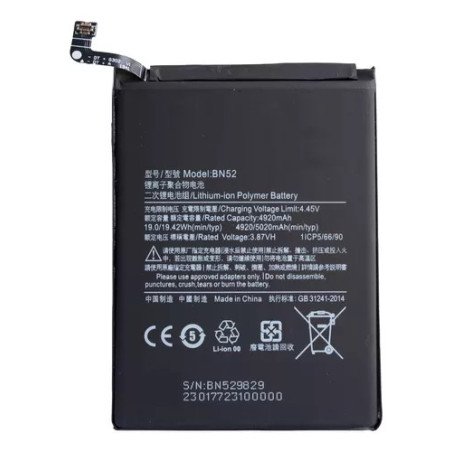 Batterie Xiaomi Redmi Note 9 Pro / Redmi Note 9s M2003J6B2G, M2003J6A1I, M2003J6A1G BN52 5000mAh Original Quality