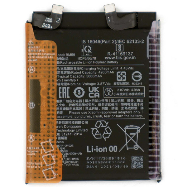 Batterie Xiaomi Mi 11T 2107113SG BM59 5000mAh Batterie De Remplacement Original Quality