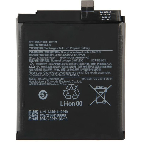 Batterie Xiaomi Mi 9 Pro 5G/4G BM3H 4000mAh Batterie De Remplacement Original Quality