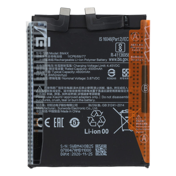 Batterie Xiaomi 11 / Mi 11 5G BM4X M2011K2C M2011K2G 4600mAh Batterie De Remplacement Original Quality