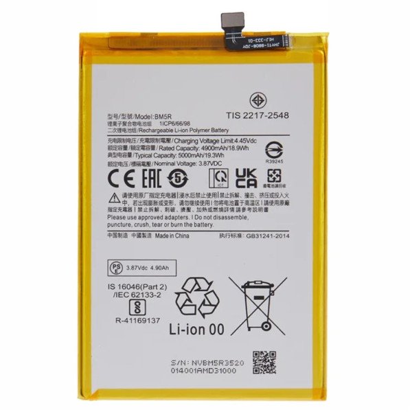 Batterie Xiaomi Redmi 12 Poco M6 Pro BM5R 23053RN02A MZB0EPSIN 5000mAh Batterie De Remplacement Original Quality