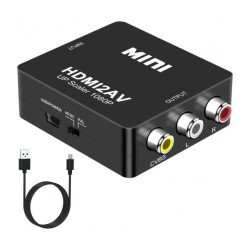 Adaptateur Cable HDMI Vers/To AV/RCA 1080P HD Convertisseur HDMI à/Vers AV/RCA HD Support PAL/NTSC Haute Qualité