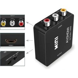 Adaptateur Cable HDMI Vers/To AV/RCA 1080P HD Convertisseur HDMI à/Vers AV/RCA HD Support PAL/NTSC Haute Qualité