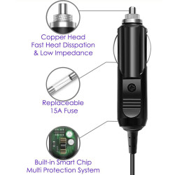 Chargeur PC Voiture Type-C USB-C Pour MacBook, ordinateurs portables, tablettes, Smartphone Adaptateur Voiture 12V-24V 100W