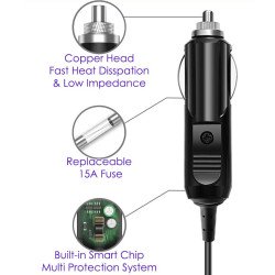 Chargeur PC Voiture Type-C USB-C Pour MacBook, ordinateurs portables, tablettes, Smartphone Adaptateur Voiture 12V-24V 100W