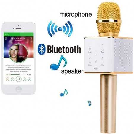 Microphone Sans Fil Karaoké,Haut-Parleur Bluetooth Intégré, Karaoké Portable pour Chanter, Compatible avec les smartphones