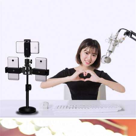 Support Smartphone cellulaire avec lumière de l'anneau Selfie pour Flux en Direct/Maquillage, Chat vidéo/Photographie