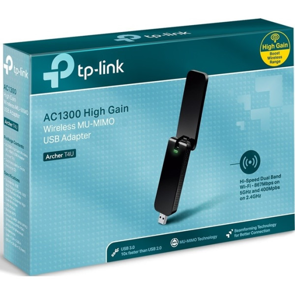 Clé WiFi 5G TP-Link AC1300 TPLink T4U Adaptateur USB WIFI 5G Wireless MU-MIMO Gigabyte USB Wi-FI Sans Fil Wifi Tplink 5G