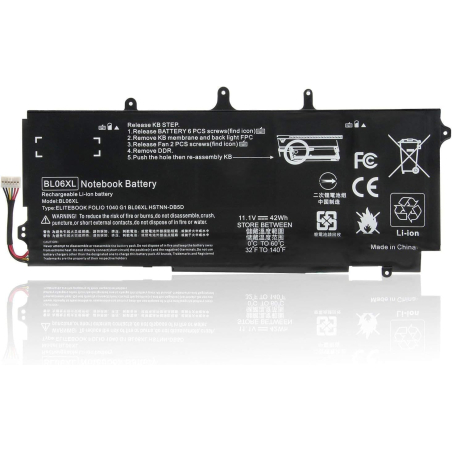 Batterie PC HP EliteBook 1040 G1 1040 G2 1040 G1 1040 G2 Originale Qualité Batterie HP BL06XL 11.1V 42Wh