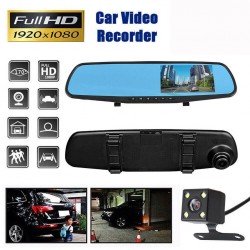Caméra Voiture HD 4.3 pouces  écran 1080P rétroviseur DVR caméra