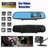 Caméra Voiture HD 4.3 pouces  écran 1080P rétroviseur DVR caméra