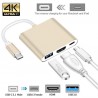 Adaptateur/Convertisseur Type-C/USB-C Vers HDMI 4K USB 3.0 Hub MultiPort 3 iN 1 Compatible Smartphone/PC/Macbook Prix Maroc