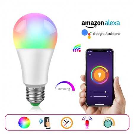 Lampe WIFI 15W LED RGBW WiFi Bluetooth sans fil Intelligent APP