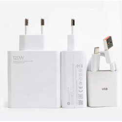 Chargeur Xiaomi 120w Turbo Super charge USB-C Type-C Chargeur Xiaomi 120 Watt Super Charge Ultra-Rapide avec câble