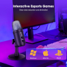 Microphone Professionnel RGB Live Microphone Avec Tripod & 180° Rotation Support PC Gaming, Recording, Streaming, Podcasting