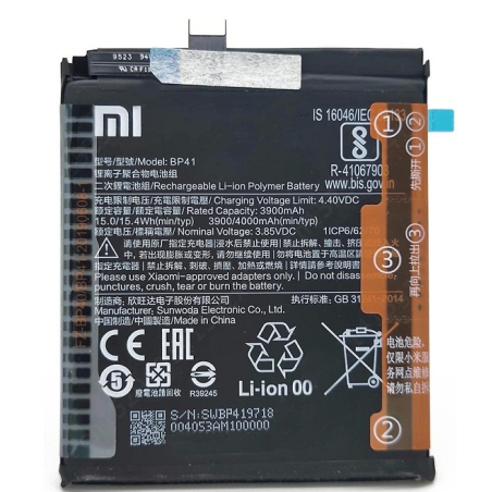 Batterie Xiaomi Mi 9T / Redmi K20 M1903F10I/M1903F10G Batterie Xiaomi BP41 4000mAh Original Quality