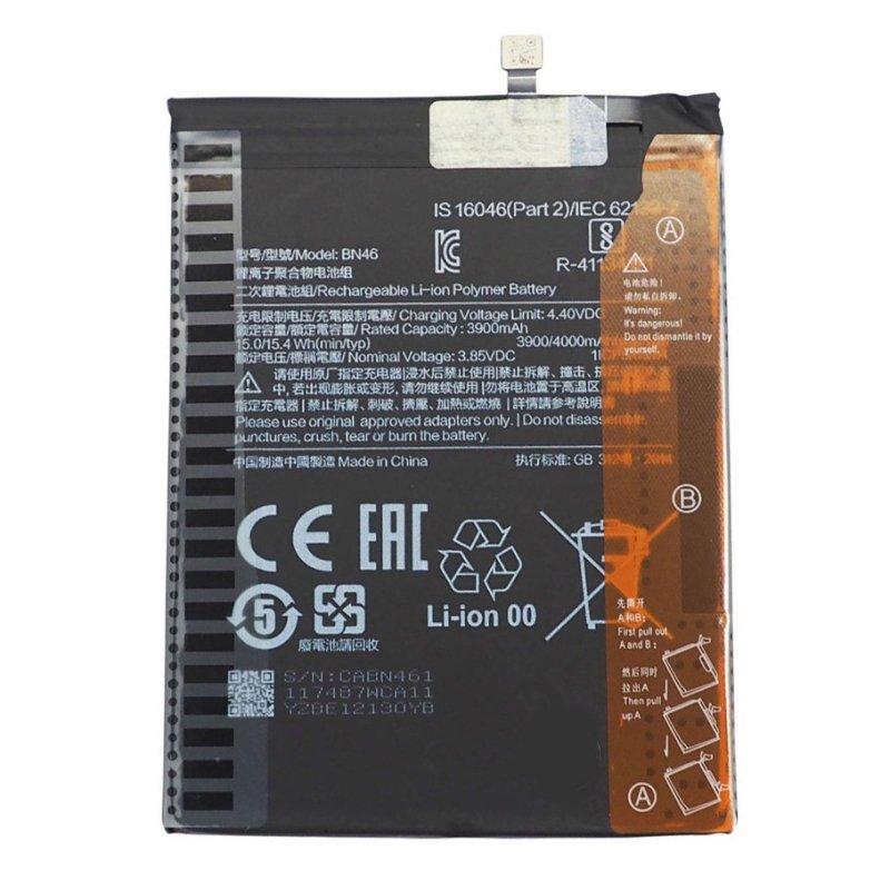 Batterie Redmi 7 / Redmi Note 8 Batterie Xiaomi BN46 M1810F6LG/M1810F6LH/M1810F6LI 4000 mAh