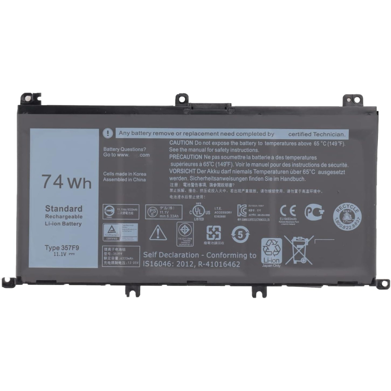 Batterie PC DELL Dell Inspiron 5576/5577/7566/7567/7557/7559 Dell INS15PD Original Quality Batterie DELL 357f9 11.4V 74Wh