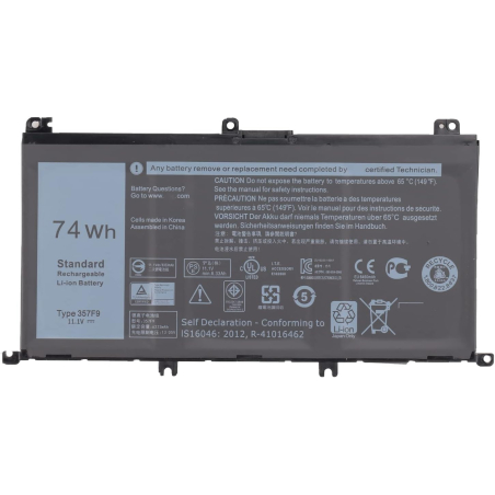 Batterie PC DELL Dell Inspiron 5576/5577/7566/7567/7557/7559 Dell INS15PD Original Quality Batterie DELL 357f9 11.4V 74Wh