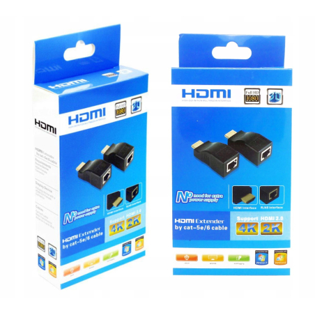 HDMI Extender 15m/30m/60m CAT5/6 Extender HDMI 15m/30m/60m Cable réseau Rj45 Full HD 1080P