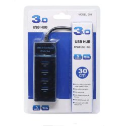 HUB USB 3.0 4 Ports Haute Vitesse Multi USB Port 3.0 Rallange USB Cable 30cm