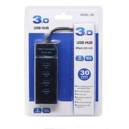 HUB USB 3.0 4 Ports Haute Vitesse Multi USB Port 3.0 Rallange USB Cable 30cm