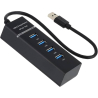 HUB USB 3.0 4 Ports Haute Vitesse Multi USB Port 3.0 Rallange USB Cable 30cm