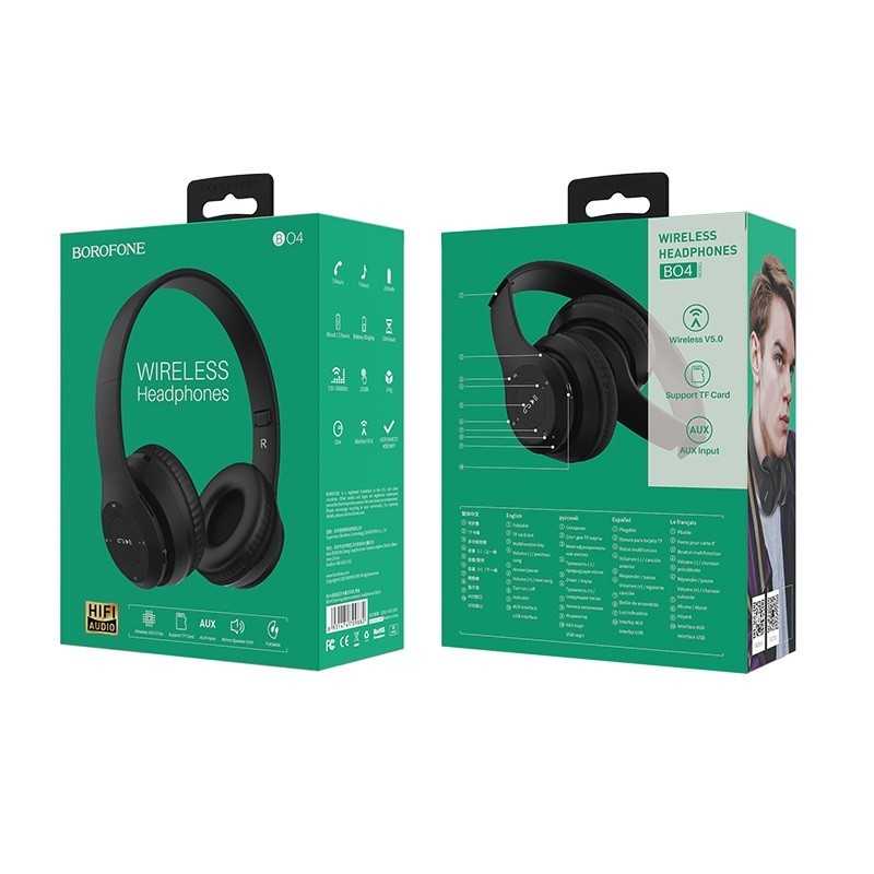Casque Bt04 Wireless Borofone Avec Mic 5heurs Music