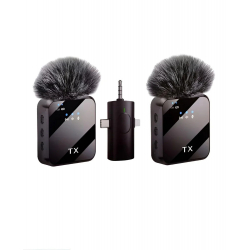 Kit Bluetooth Boya 2 Microphones Cravate BY.V10 Sans Fil support Type.C / Lightning