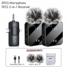 Boya Kit de 2 Microphones Sans Fil 3 en 1 Récepteur Jack Type.C et Lightning