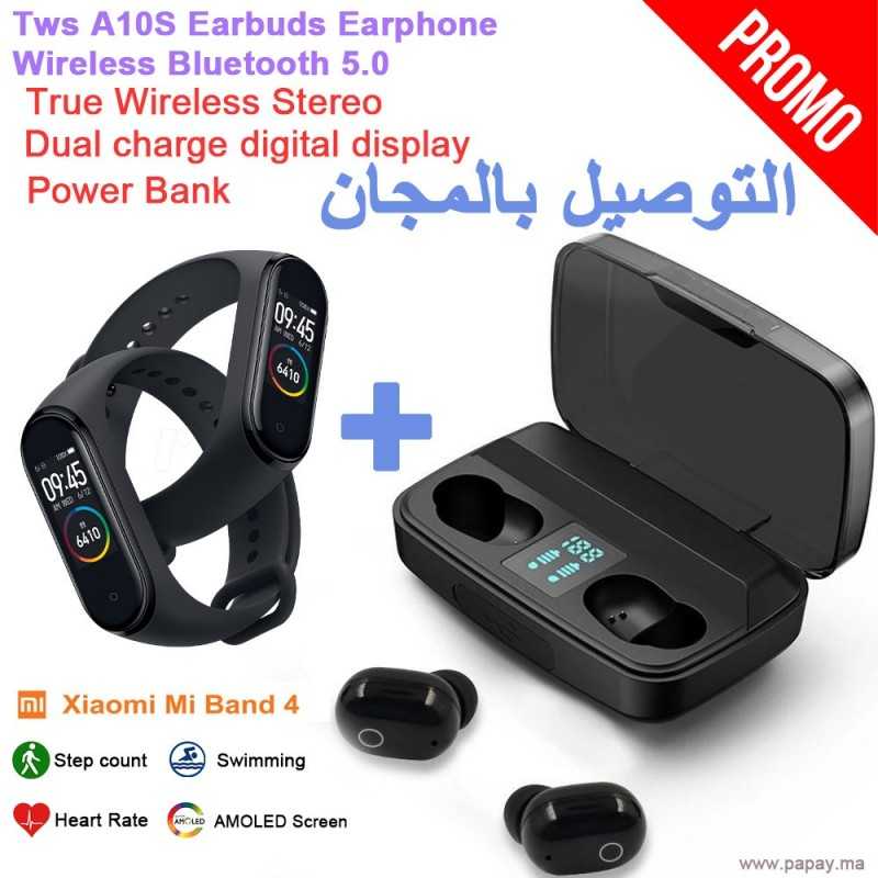 A10s+M4 Smart Bracelet Promotion: M4 Smart Bracelet + TWS A10S Earphone Bluetooth